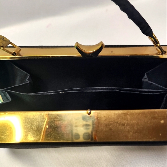 Vintage Nan Tribble Black Cloth Kiss Lock Bag - Picture 6 of 16